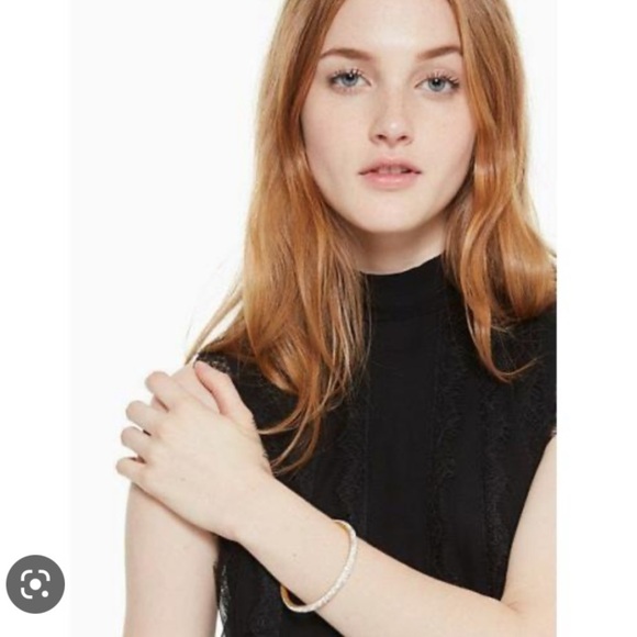 Kate spade NY Razzle Dazzle Gold Crystal Bangle Bracelet - Picture 8 of 8
